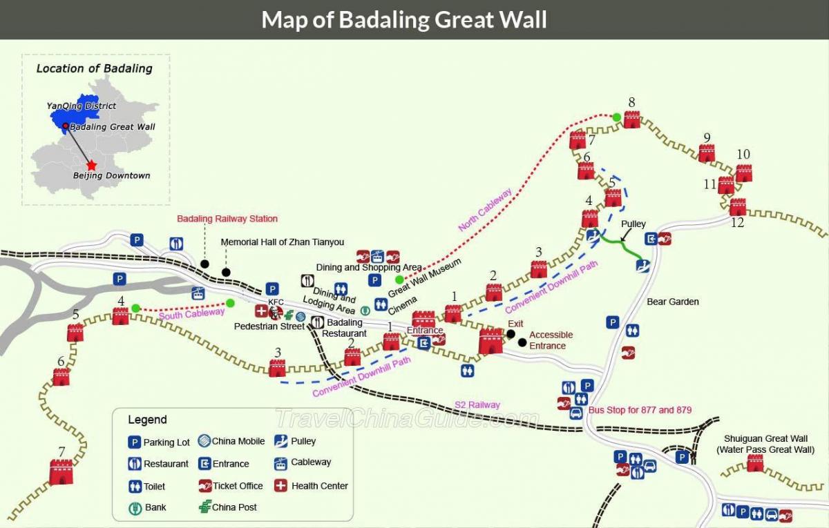 בייג ' ינג החומה הגדולה מפה