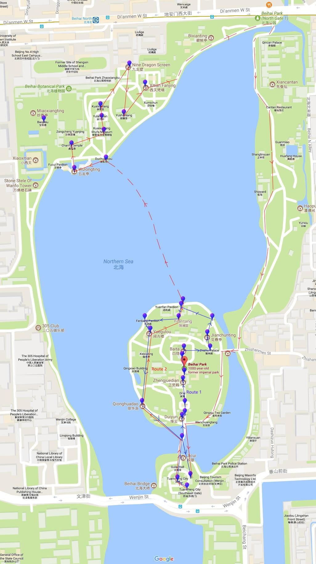מפה של beihai park