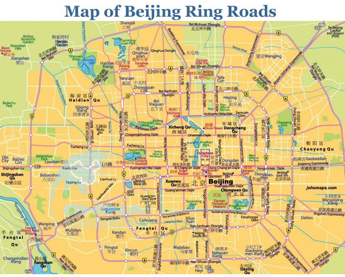 בייג ' ינג כביש הטבעת מפה