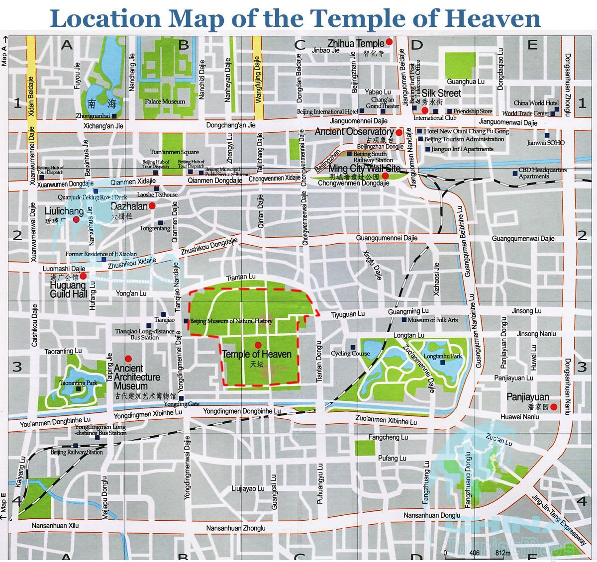 מפה של בית המקדש של שמיים. 