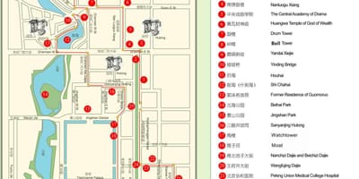 מפה של Beijing hutong